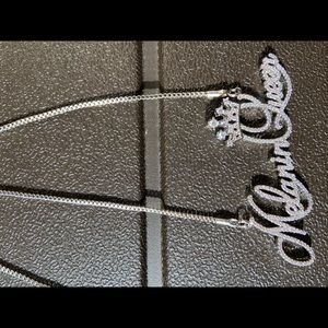 Melanin QUEEN p Stirling silver bling necklace!